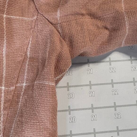 New Madewell Linen Blazer Jacket Womens S Pink Breezewoven Larsen Windowpane - Picture 7 of 11